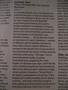 They Showed Me the Secret Beaches reviewed in The Wire by Chris Sharp